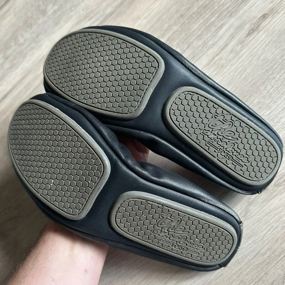 The Storehouse Flats - Black Leather - Size 10 - Foldable